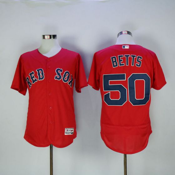 Men Boston Red Sox #50 Mookie Betts Red Elite MLB Jerseys